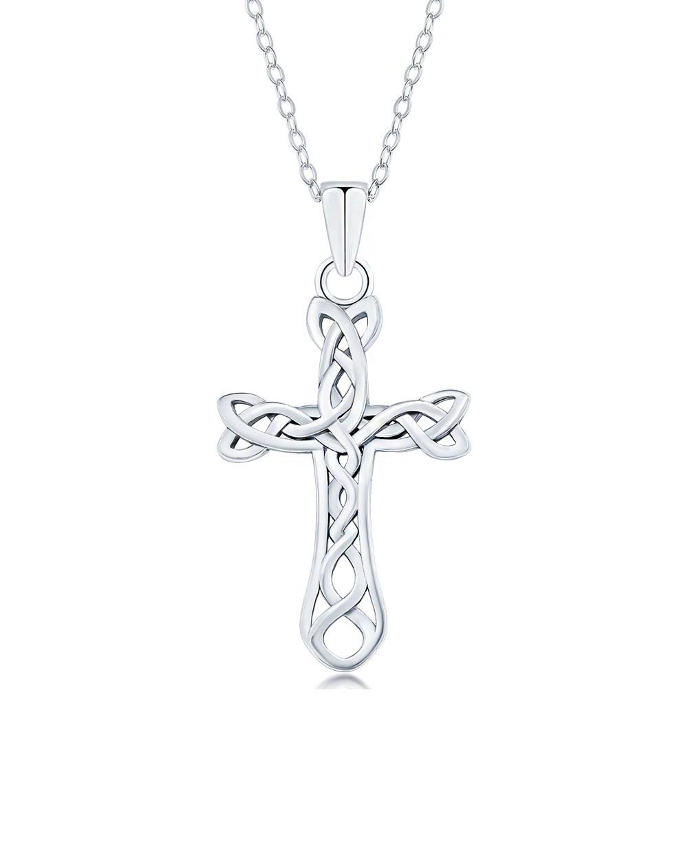 Kreuzkette 'Faith' Damen Halskette Silber 925 Kreuz Anhänger keltischer Knoten