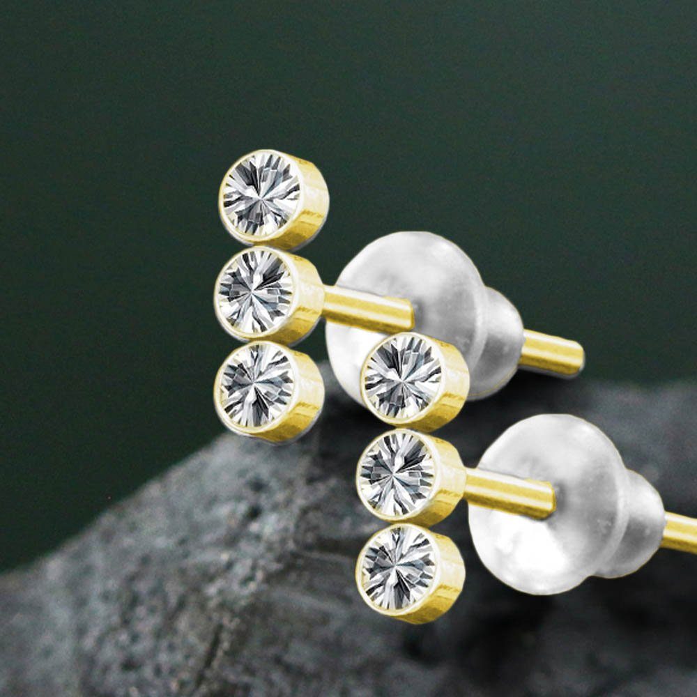 viva-adorno Paar Ohrstecker 3 Zirkonia Kristall günstig online kaufen