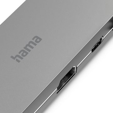 Hama USB-C Multiport Hub für Laptop mit 5 Ports, USB-A, USB-C, HDMI, LAN USB-Adapter USB-C zu HDMI, RJ-45 (Ethernet), USB Typ A, USB Typ C, 15 cm, Laptop Dockingstation, kompakt, robustes Gehäuse, silberfarben