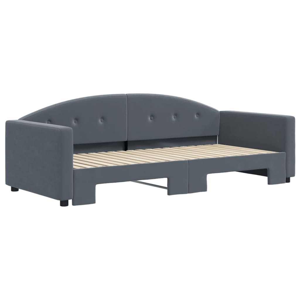 vidaXL Bett Tagesbett Ausziehbar Dunkelgrau 90x190 günstig online kaufen