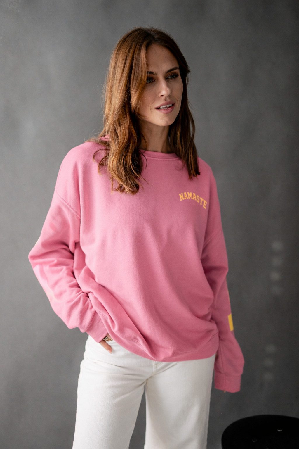 von Herzen Longsweatshirt Statement-Sweatshirt - NAMASTE - Yoga-Illustratio günstig online kaufen
