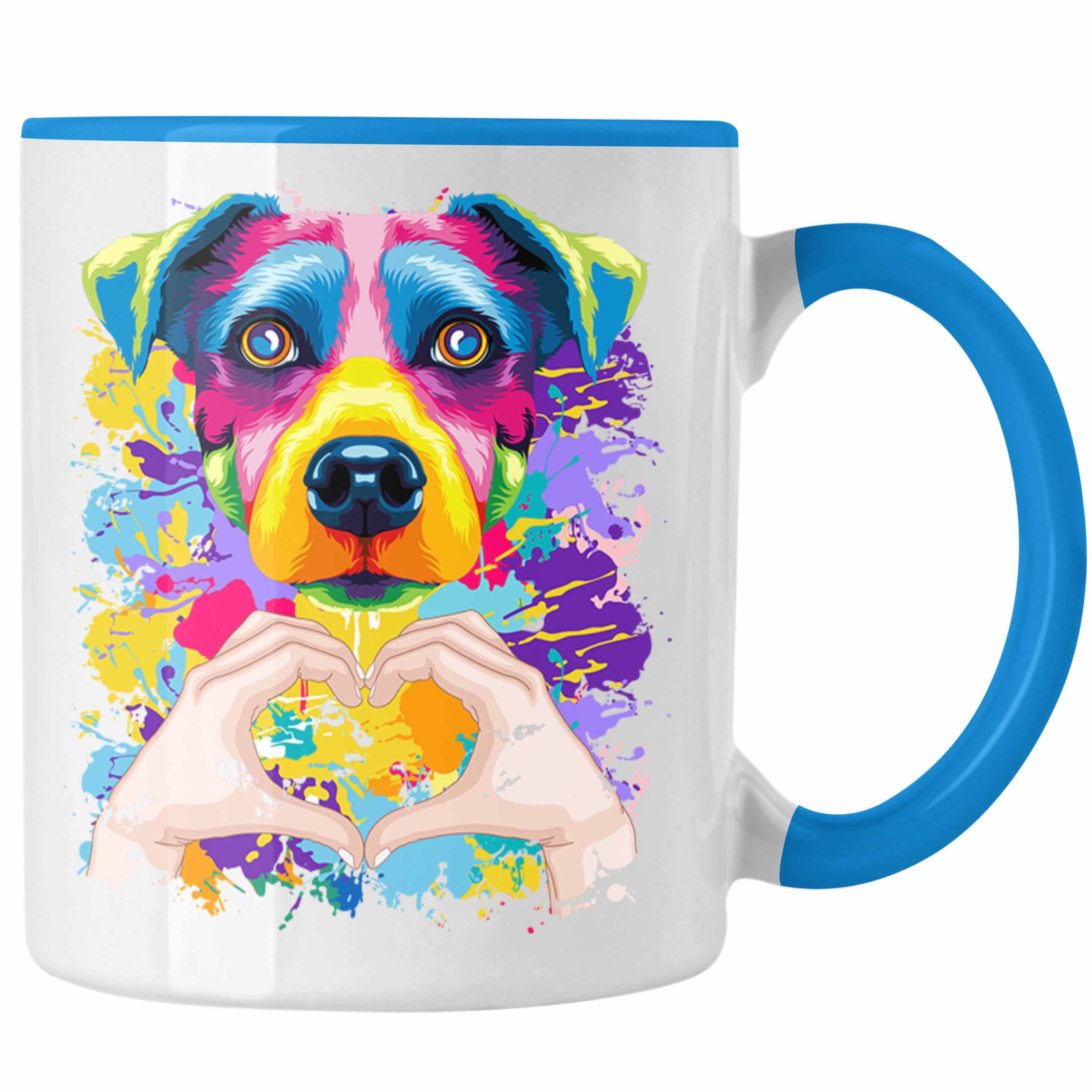 Trendation Tasse Jack Russell Besitzer Farbe Love Tasse Geschenk Lustiger Spruch Gesche Blau