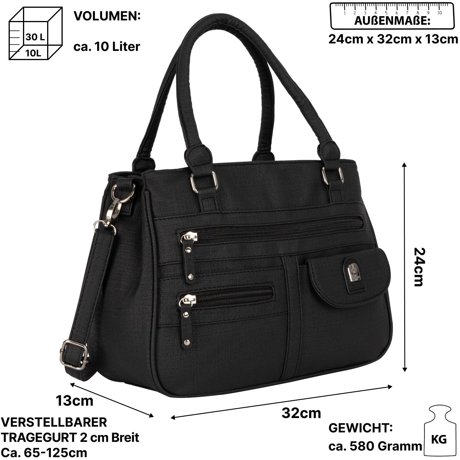 EAAKIE Umhängetasche Damen Tasche Schultertasche Umhängetasche Leder Optik Handtasche, als Schultertasche, Umhängetasche tragbar