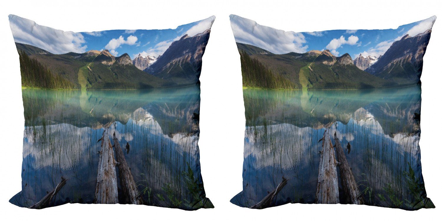 Kissenbezüge Modern Accent Doppelseitiger Digitaldruck, Abakuhaus (2 Stück), Landschaft Serenity Emerald Lake