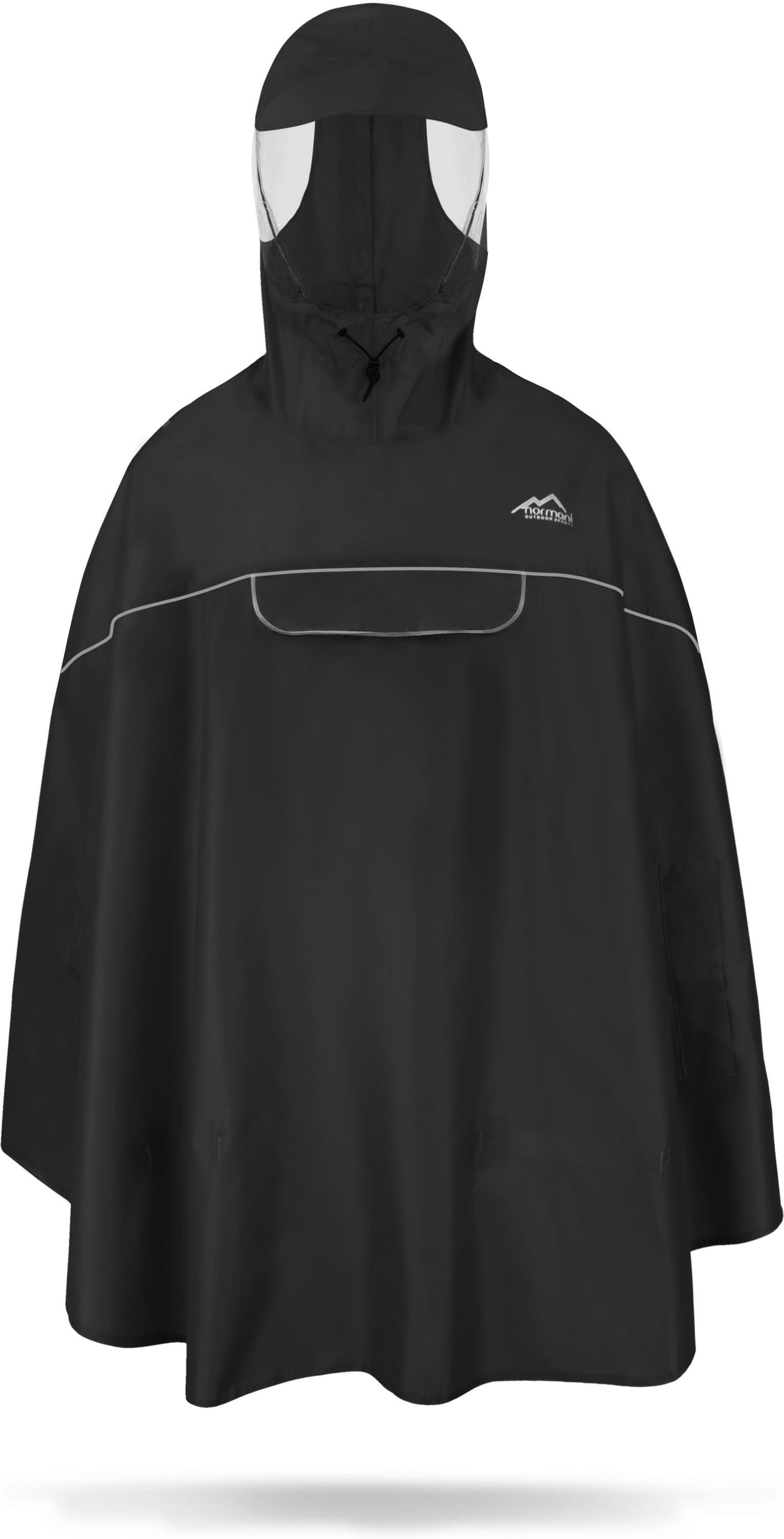 normani Regenponcho Regenponcho Sohra Wasserdichter Fahrradponcho mit Kapuze und Sichtfenster