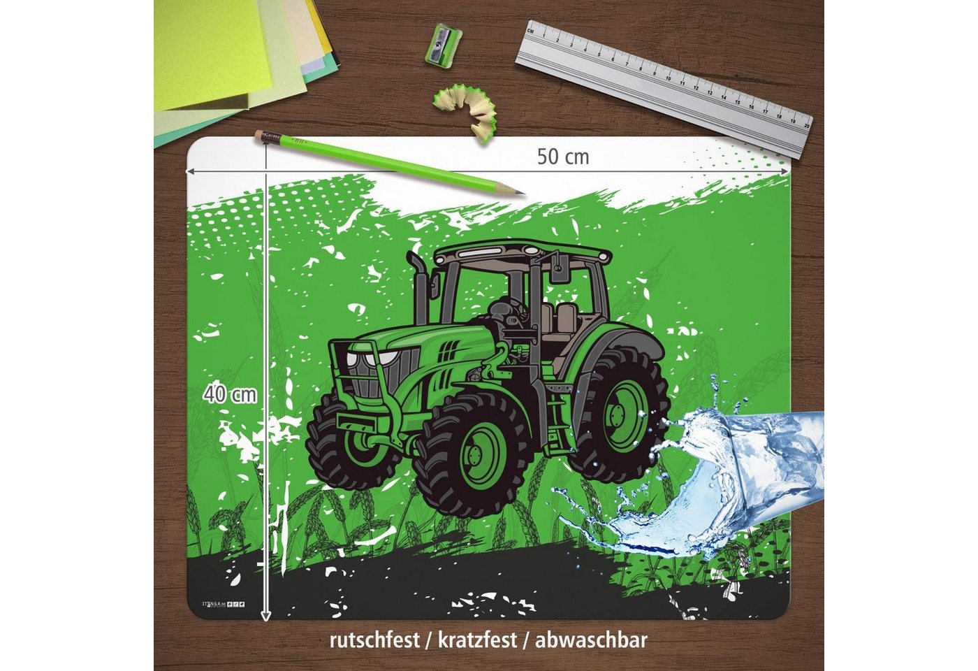 Thumbnail - itenga Schreibtischunterlage itenga Deluxe Schreibtischunterlage Traktor 50x40c