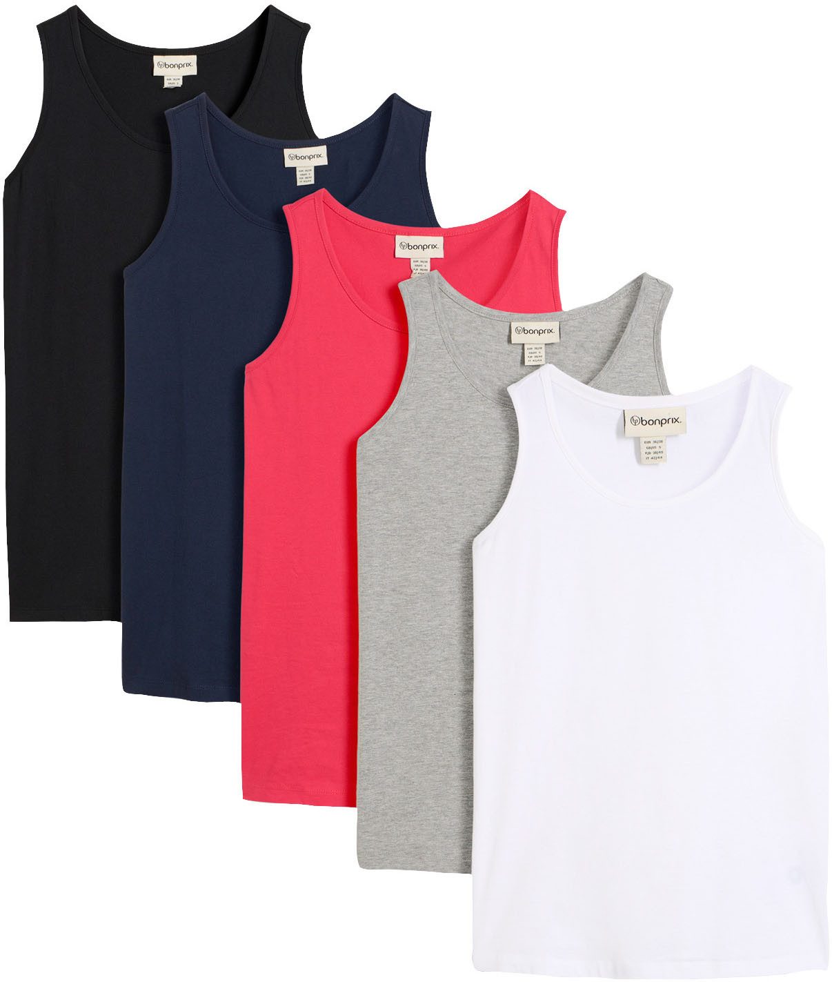 bonprix Longtop (Packung, 5-tlg) figurumspielende Passform, po-bedeckend