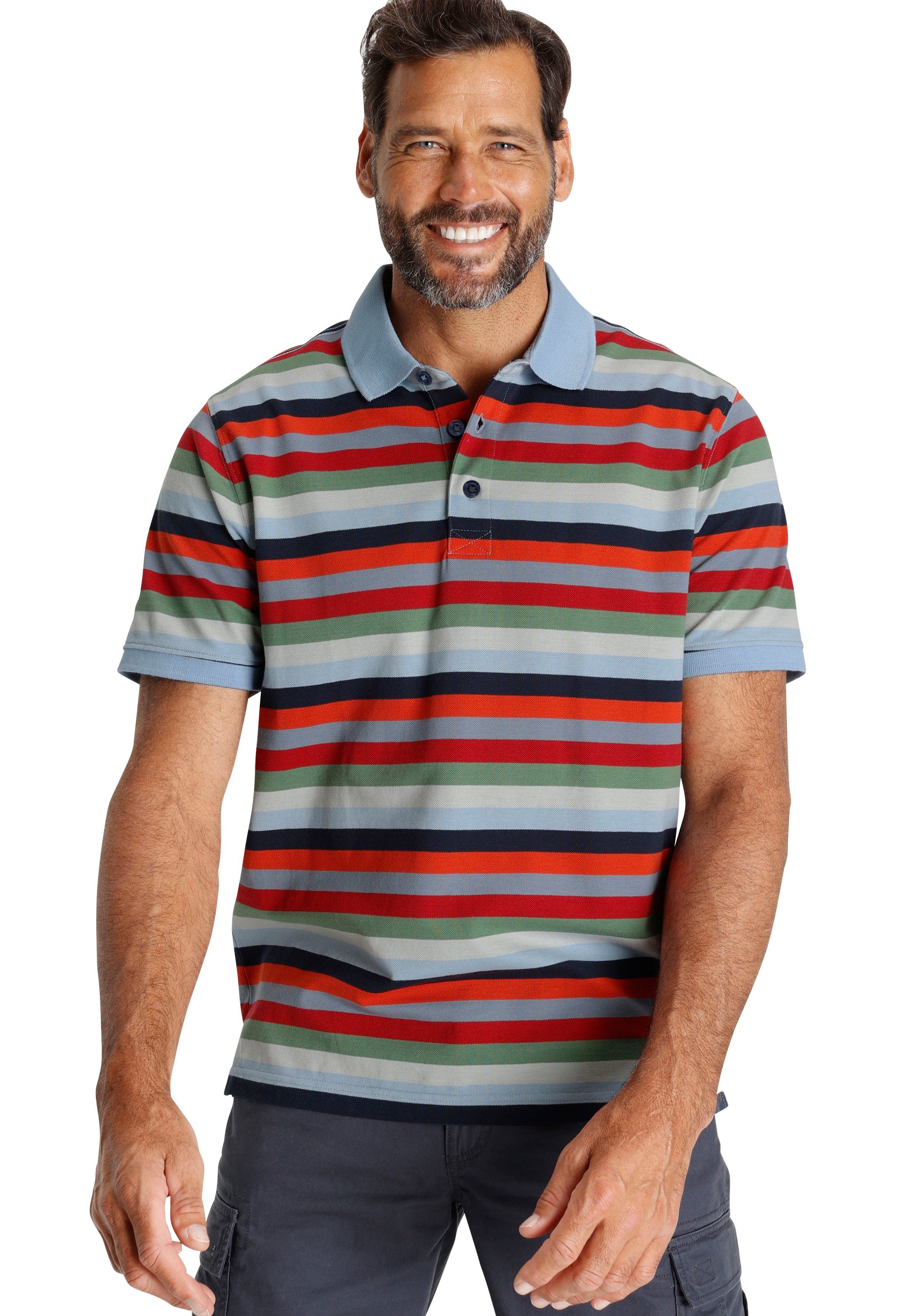 Man's World Poloshirt mit multicolor Streifen