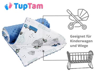 Einschlagdecke 2er SET Baby Einschlagdecke 85x85 für Autositz Babyschale Decke Minky, TupTam