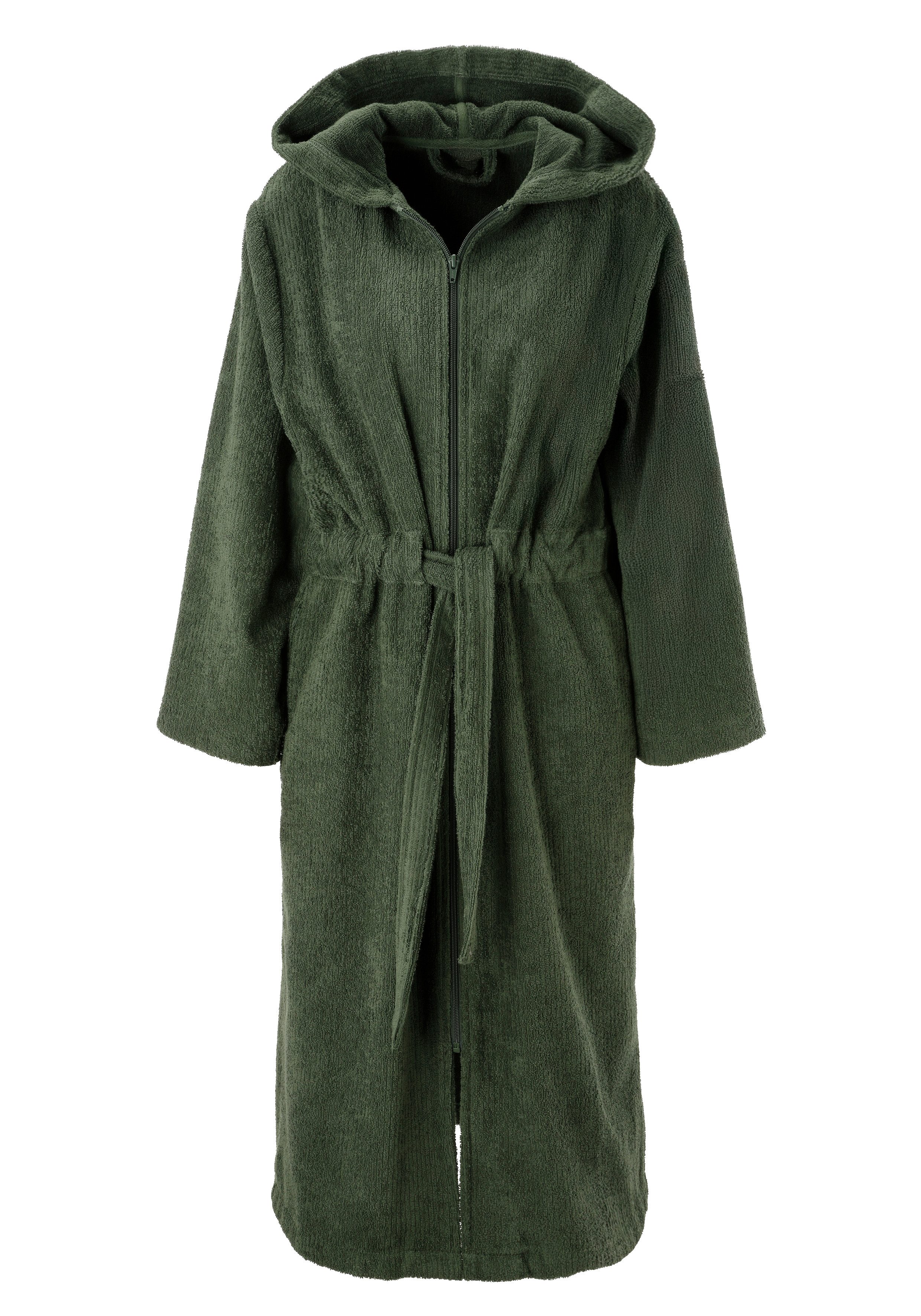 OTTO home Unisex-Bademantel Riva, für Damen & Herren, Standard & Premium Qualität, Langform, Walkfrottee, Kapuze, Gürtel, 100 % Baumwolle, Reise, Hotel, Sauna, XS-3XL