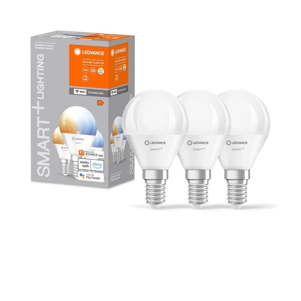 LED-Leuchtmittel E14, 4,9W, 6500K, 470lm, warmweiß