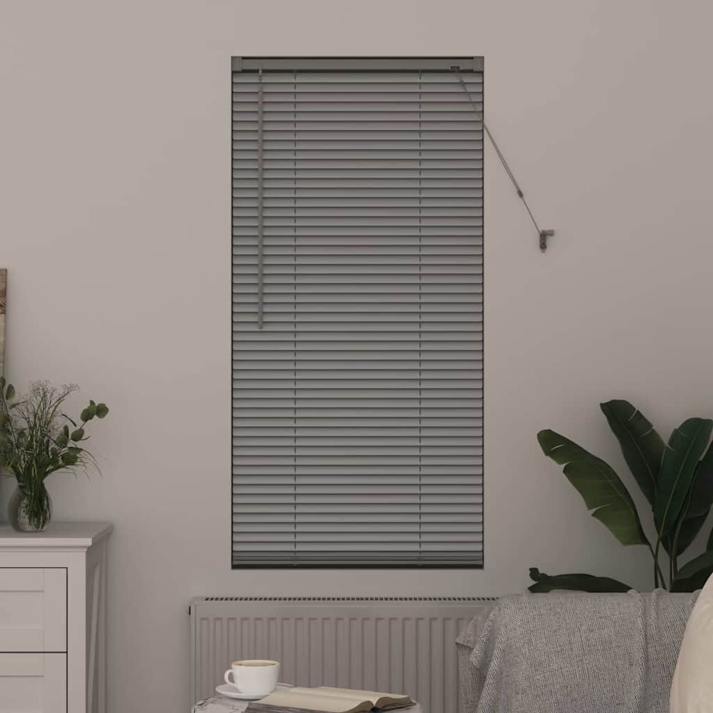 Rollo Fensterjalousie mit Vorhängen Silber Aluminium, günstig online kaufen