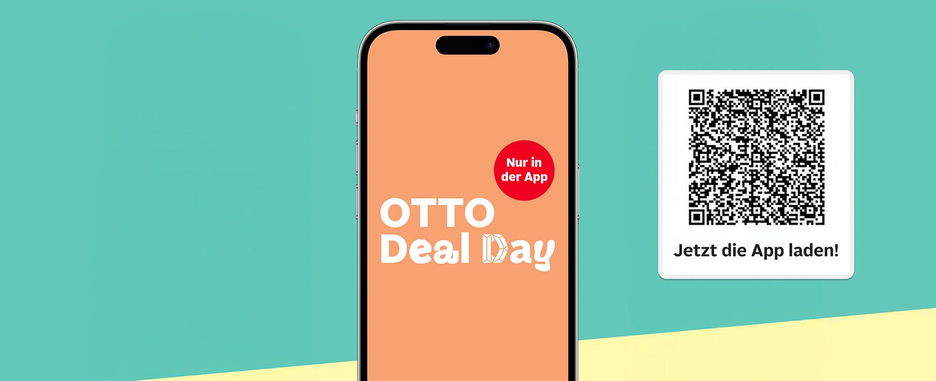 Bild der OTTO-App mit QR-Code zum Download - Sparen am OTTO Deal Day